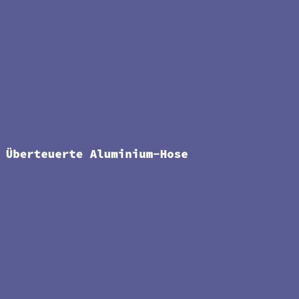 &Uuml;berteuerte Aluminium-Hose